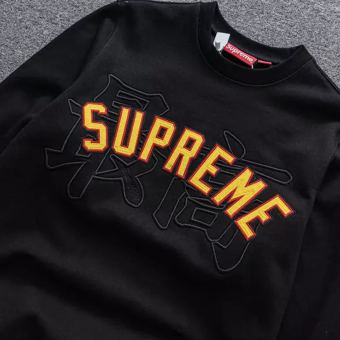 MOLETOM SUPREME KANJI LOGO BLACK