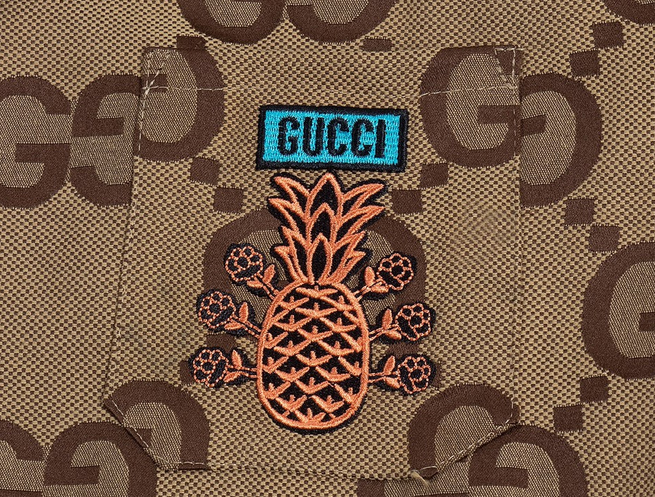 CAMISA GUCCI BOWLING PINAPPLE GG CANVAS