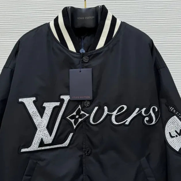 JAQUETA LOUIS VUITTON 'LV LOVERS' NYLON CRYSTAL BASEBALL