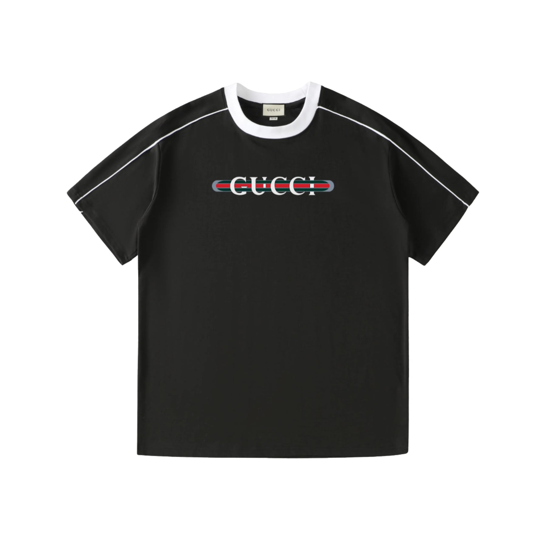 CAMISETA GUCCI LOGO STRIPE WHITE
