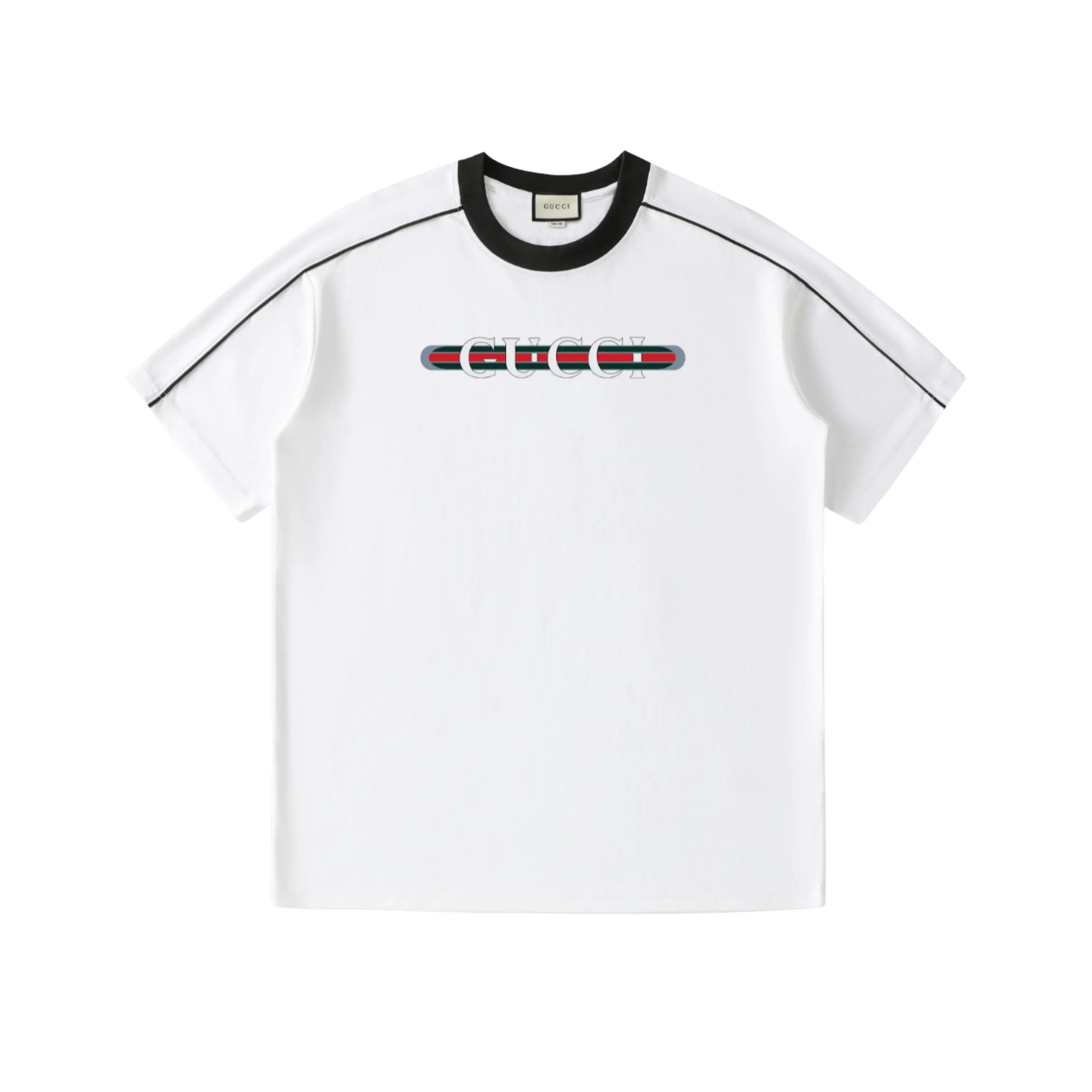 CAMISETA GUCCI LOGO STRIPE WHITE