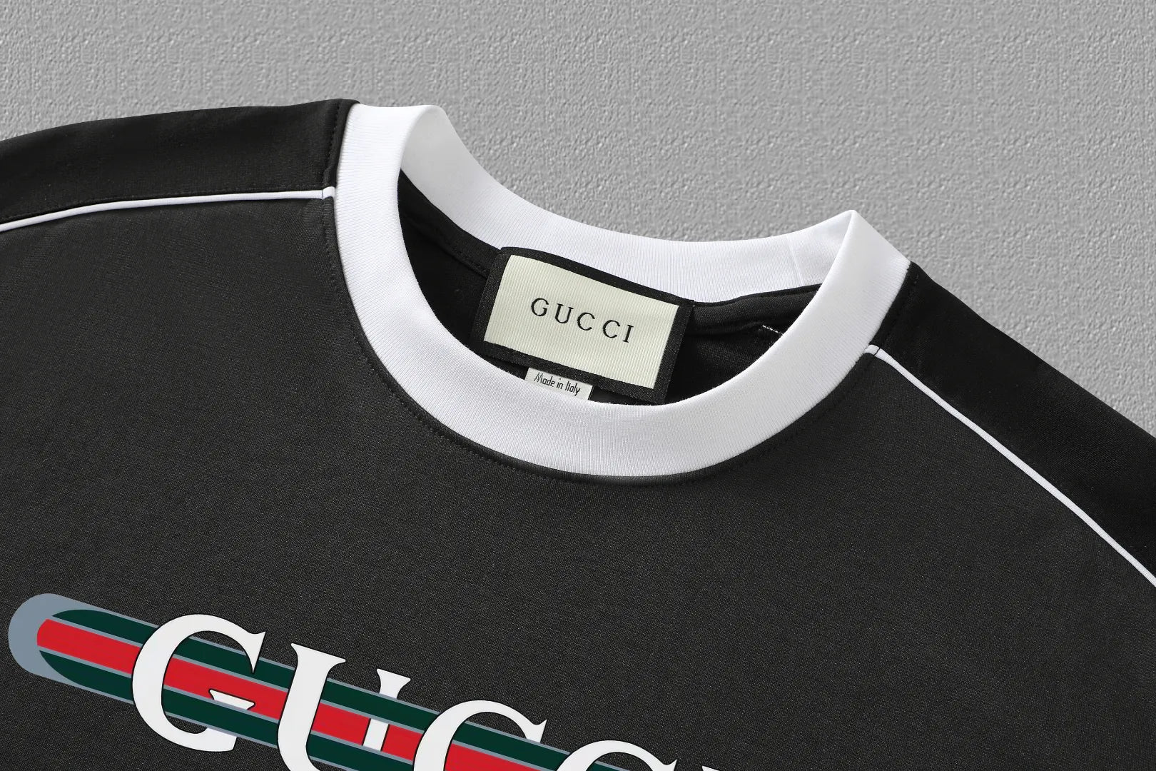 CAMISETA GUCCI LOGO STRIPE WHITE
