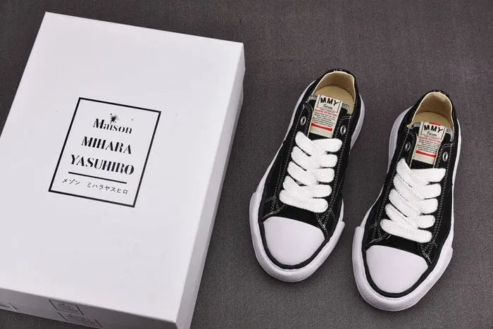 TÊNIS MAISON MIHARA YASUHIRO PETERSON OG SOLE CANVAS “LOW BLACK”