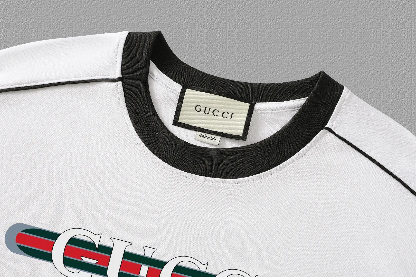 CAMISETA GUCCI LOGO STRIPE WHITE