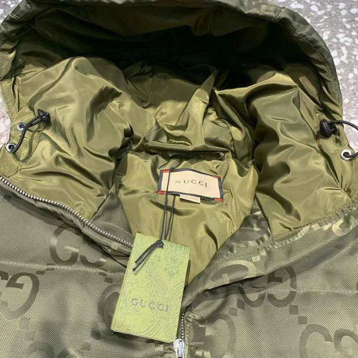 JAQUETA GUCCI GG CANVAS JUMBO PUFFER “GREEN”