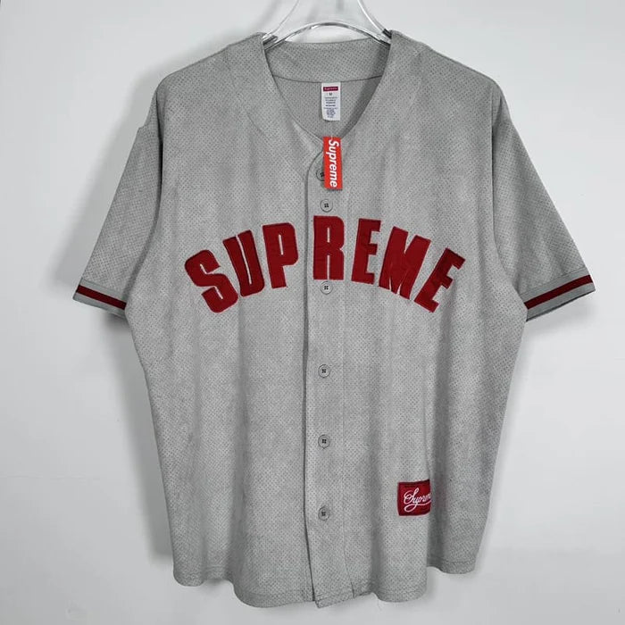CAMISETA SUPREME ULTRASUEDE MESH BASEBALL "GRAY"