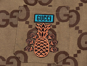 CAMISA GUCCI BOWLING PINAPPLE GG CANVAS