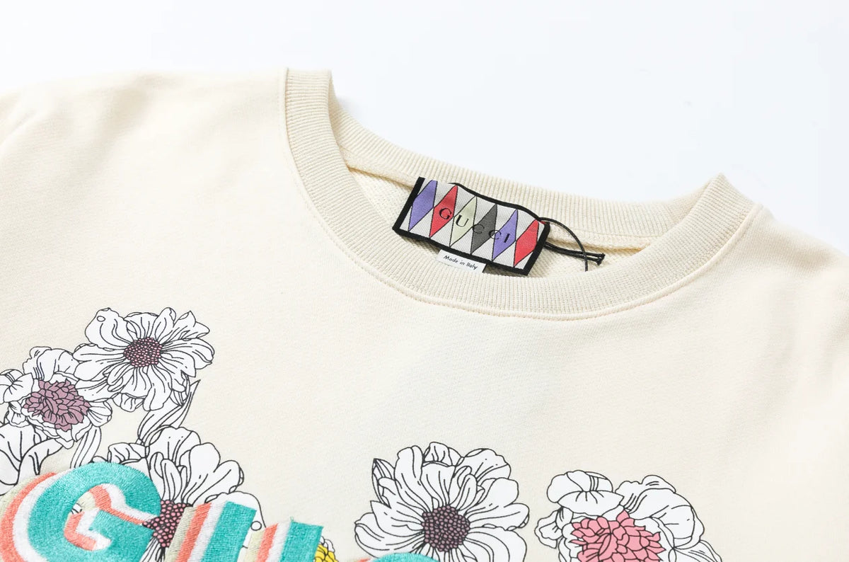 BLUSA GUCCI FLORAL OFF-WHITE