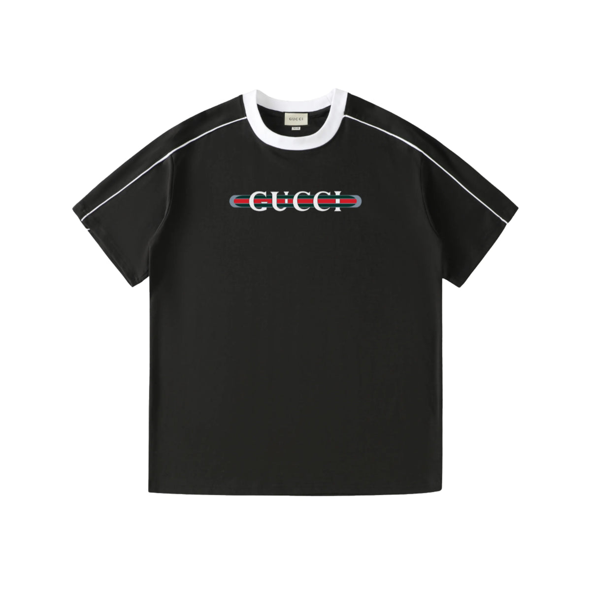 CAMISETA GUCCI LOGO STRIPE WHITE