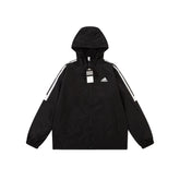 JAQUETA ADIDAS BLACK WITH HOOD SPORTSWEAR