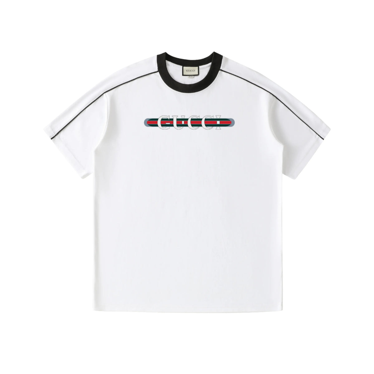 CAMISETA GUCCI LOGO STRIPE WHITE