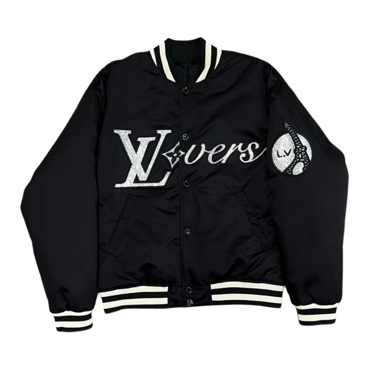 JAQUETA LOUIS VUITTON 'LV LOVERS' NYLON CRYSTAL BASEBALL
