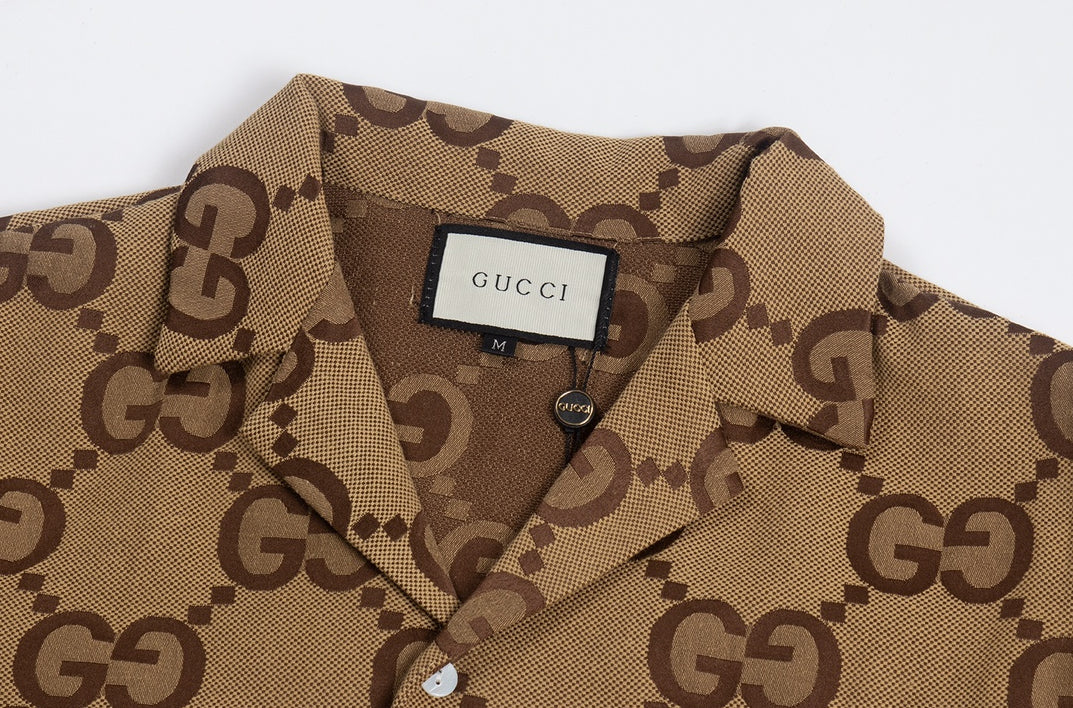 CAMISA GUCCI BOWLING PINAPPLE GG CANVAS