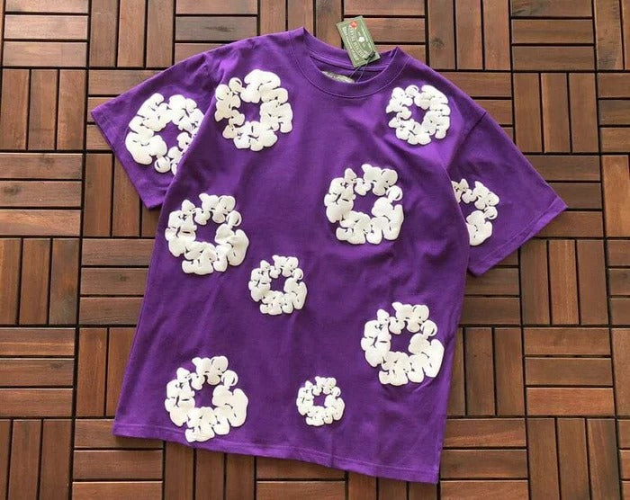 CAMISETA DENIM TEARS THE COTTON WREATH PURPLE